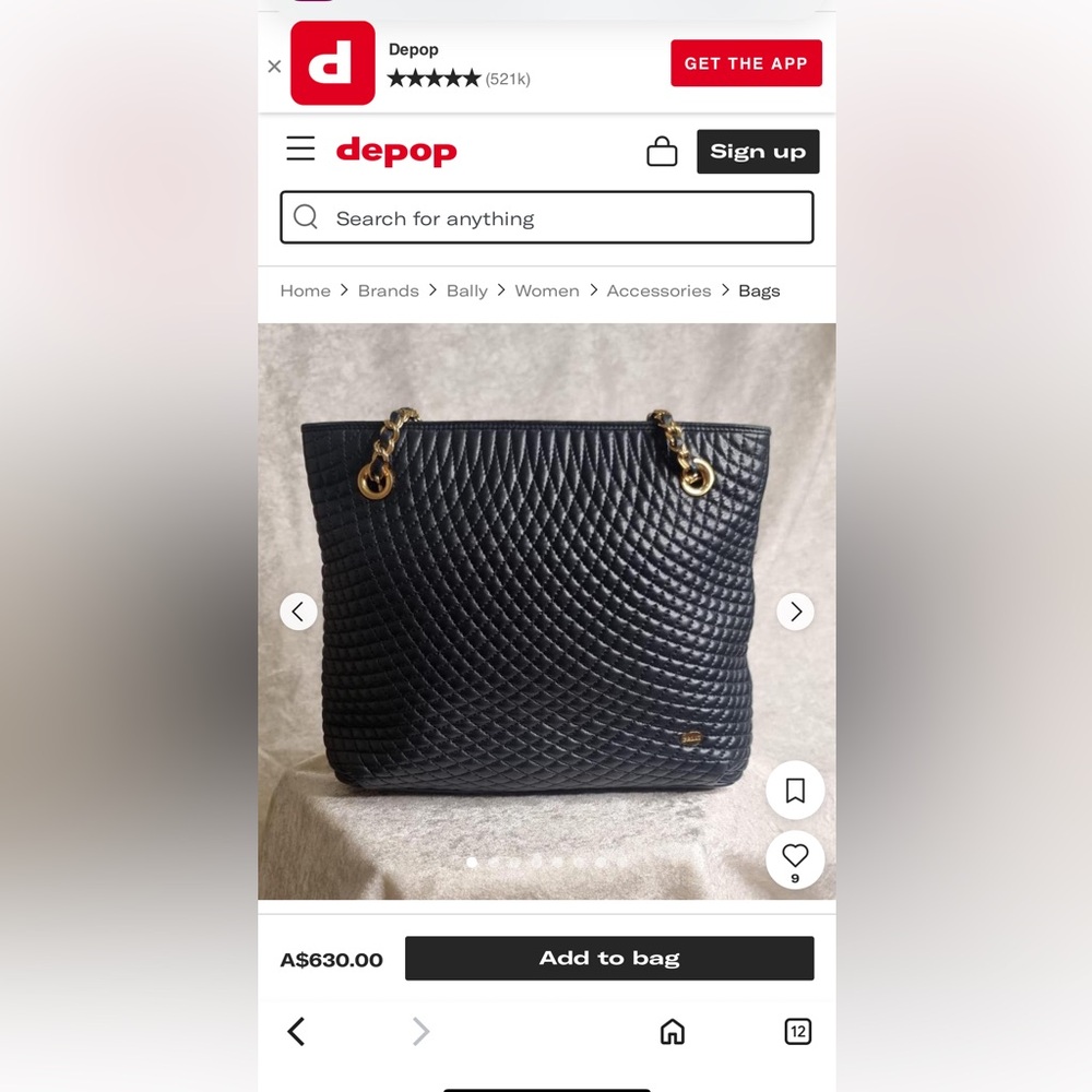 Bally Vintage Black Quilted Gold Tone Hardware Chain Straps Leather Shoulder Bag - Picture 11 of 15